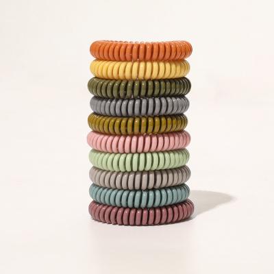 China Hot Selling Solid Color Yucat Women Fashion Elastic Band Luminous Elastic Rope Solid Color Telephone Line Hair Ties for sale