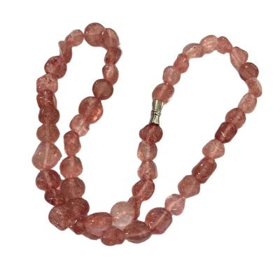 China China Wholesale Custom Natural Strawberry Quartz Freeform Healing Necklace For Decoration for sale