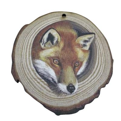 China China Factory Direct Selling Natural Wood Opens High Quality Wooden Chip Laser Engraver Fox For Decoration for sale