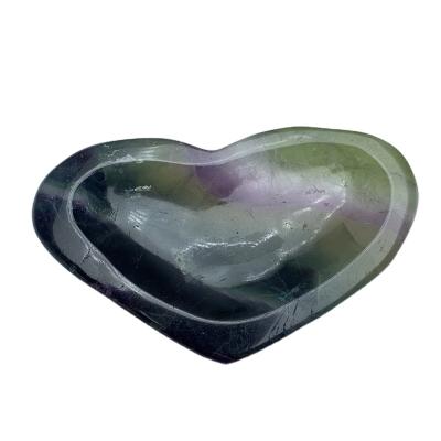 China China factory direct sale top quality natural fluorite hand carved heart bowl crafts for sale