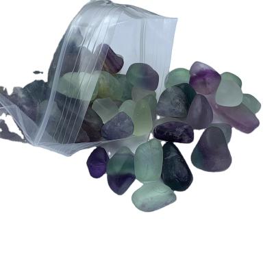 China China Wholesale High Quality Natural Crystal Gravel Rainbow Fluorite Tumbled Stone For Degaussing for sale