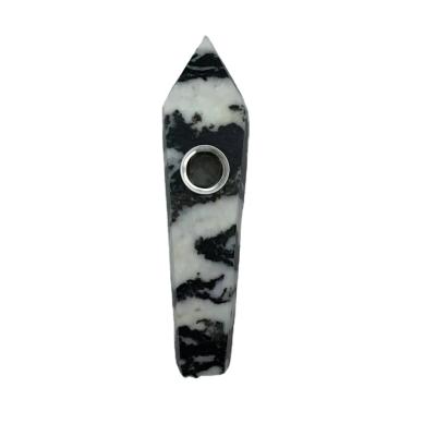 China Wholesale High Quality China Smoking Pipe Cigarette Holder Crystal Black White Stripes Jasper for sale