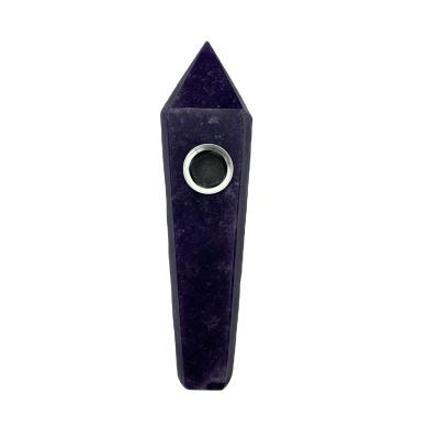 China China Wholesale Beautiful Hand Carved Crystal Crafts Lepidolite Smoking Pipe Cigarette Holder for sale