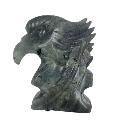 China Wholesale China Natural Crystal Hand Carved Labradorite Eagle Stone for Home and Fengshui Decoration for sale