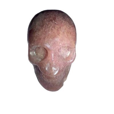 China Wholesale High Quality Natural Strawberry Quartz Crystal Skulls Gemstone Skulls From China for sale