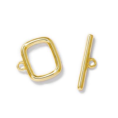 China Fashionable Factory Wholesale Gold Square Brass Plated Connectors For Necklace Bracelet Clasp Diy Jewelry Making Supplies Accessories Parts for sale