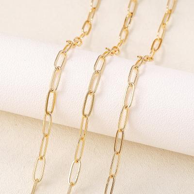 China Fashion Trendy Wholesale Brass Metal Color Gold Factory Hand Made Chains For Necklace And Bracelet Earring Diy Jewelry Accessories for sale