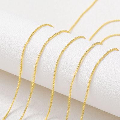 China Fashionable Factory Wholesale Gold Color 1MM Copper Plated Series Beads Ball Chains For Necklace And Bracelet Chains Diy Jewelry Accessories for sale