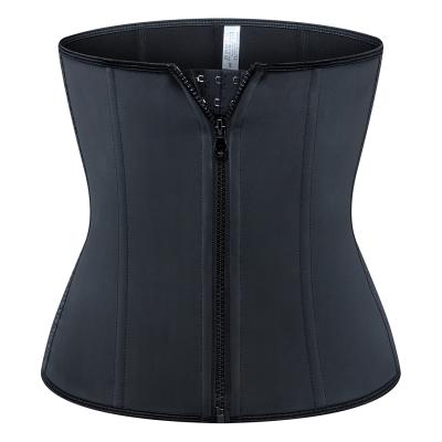 China Breathable 9 Steel Boned Trainer Latex Waist Clip and Zipper Waist Cincher Zipper and Hooks Underbust Corsets Body Shaper for sale