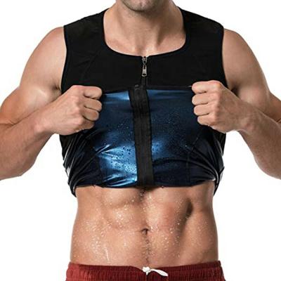 China 5 Times Sweating Sauna Vest For Trainer Mens Size Sweat Vest With Zipper Heat Trapping Vest Sweated Tank Top Sauna Suit For Men for sale