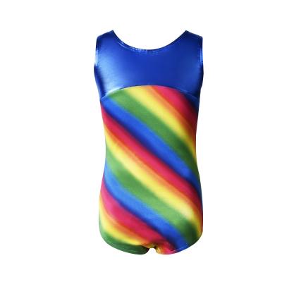 China Direct Sweat-Wicking Manufacturer Multiple Color O-Neck Children Shaping Shiny Girls Gymnastics Leotard Sleeveless Leotard Dancewe for sale