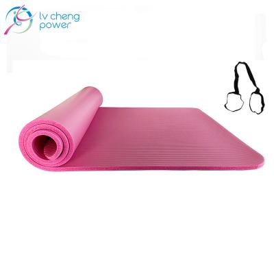 China High Quality Yoga Pilate Hot Yoga 10mm 15mm NBR Yoga Mat Protection Non-Slip Thick Fitness Pilates Mat For Outdoor Gym Exercise Fitness Sports Yoga Mat for sale