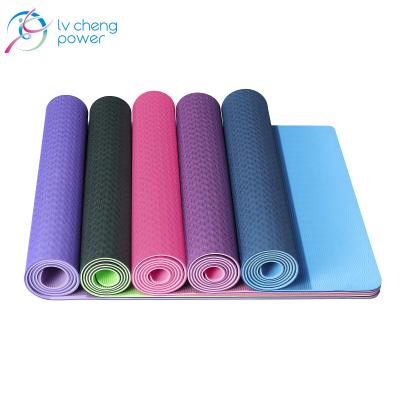 China Eco-Friendly Custom Yoga Mat 6mm Anti-slip Tape Double Layer Tape Non-Slip Tape Yoga Mat 6mm Eco-Friendly for sale