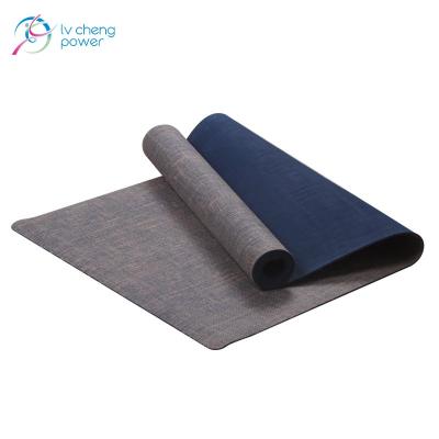 China Yoga Pilate Exercise Jute Yoga Mat 100% Natural Goods High Quality Eco-friendly Canvas Yoga Mat for sale