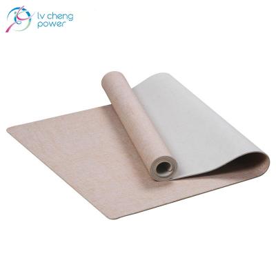 China Waterproof Hemp Yoga Mat Eco Friendly Fitness Natural Yoga Mat 3mm Canvas Mat for sale