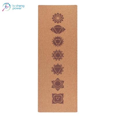 China Anti-slip Organic Cork Strip Cork Yoga Mat Natural Rubber GYM Bodybuilding Yoga Mat 4mm for sale