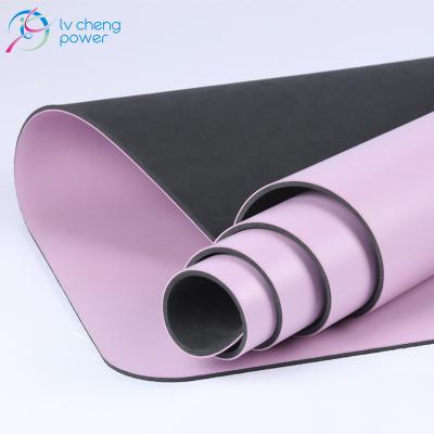 China black yoga Mat With Portable Strap Reformer Pilates PU lvcheng eco-friendly natural rubber Sweat-absorbency large for sale