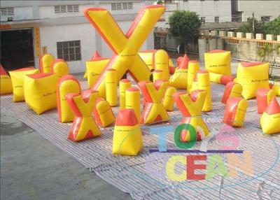 China Yellow Commercial Inflatable Paintball Bunkers Amazing For Holiday for sale