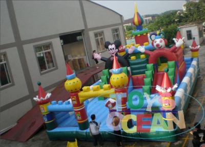 China Kids Funny Amusement Inflatable Obstacle Playground Equipment With Slides for sale