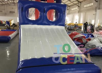 China Juego inflable azul/blanco del tobogán acuático de la lona del PVC del juego 0.9m m de los deportes para el parque en venta