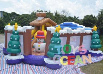 China 8 X 8m Large Christmas Inflatable Playground Inflatable Snowman Bouncy Castle for sale