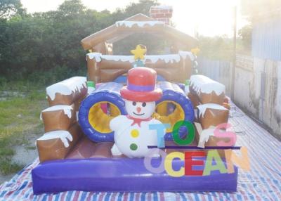 China 0.55mm PVC 12 * 4 * 5 Snowman Obstacle Course Inflatable Rentals For Kids for sale