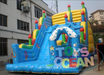 China Yellow And Blue Dolphin Ocean Park Inflatable Slides Rentals Outdoor Playground for sale