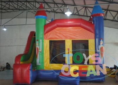 China Pequeña casa inflable de salto de la despedida del arco iris con la diapositiva para el juego interior de los niños en venta