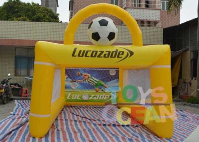 China PVC Lucozade Inflatable Soccer Shooting Goal For Football Playing for sale