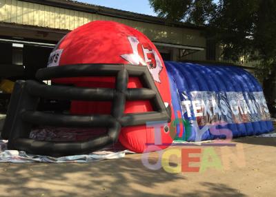 China Outdoor Advertising Blue N Red Inflatable Football Helmet Tunnel For Sport Event for sale