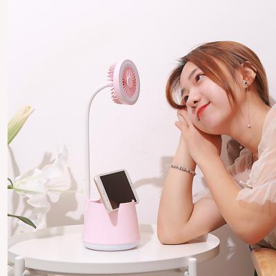 China WYWD Factory Price Modern Desk Reading Lamp With USB Port Night Light Creative Natural Light Fan-lamp for sale