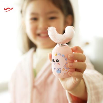 China WYWD Child Toothbrush Battery Operated Electron Automatic Toothbrush Kids U Shape Toothbrush for sale