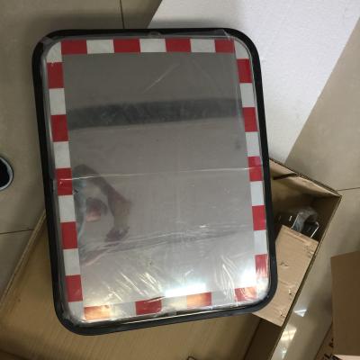 China 600*450mm Stainless Steel Rectangle Black Rim Convex Mirror for sale