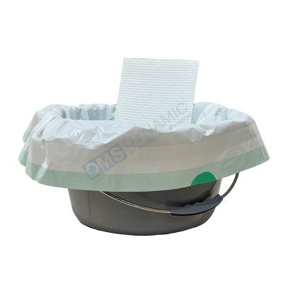 China Prevent Cross-Contanination Manufacuter Bedpan Liners Commode Liners Oxo-Biodegrable With Super Absorbent Pad Medical Grade Easy To Use And Attach No Leaks for sale