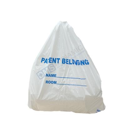 China Manufacturer Recyclable Patient Belonging Bags With Drawstring Logo On Bag Custom Size And Thickness for sale