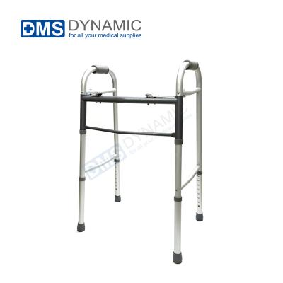 China Durable Medical Grade Folding Walker Frame Standing Adjustable Lightweight Anodized Aluminum for sale