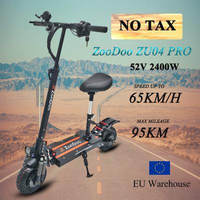 China 10inch unisex 52v 2400w off road scooter, 65km/h high speed mobility scooter, EU warehouse adults sport fat tire electric scooter for sale