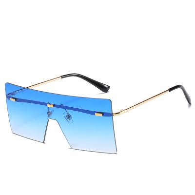 China Fashion Sunglasses Polarized Custom Oversized Square Women 2021 Logo Sun Glasses Rimless Sunglasses UV400 Fashion for sale