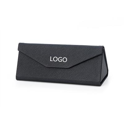 China Custom logo pvc logo sunglass case folding triangle glass case eye wear packing box 2021 for sale