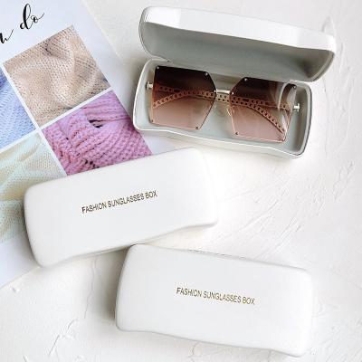 China White PVC sunglass case folding triangle glass case eye wear packing box 2021 for sale