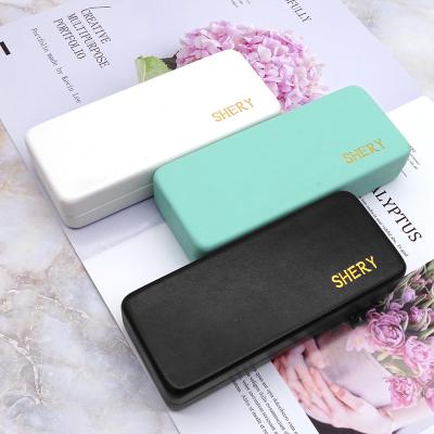 China 2021 PVC Solid Color Handmade Sun Glasses Case Luxury Rigid Glasses Sunglasses Case Packing Box for sale