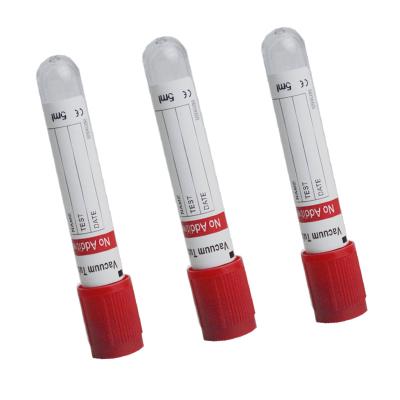 China Good Price Laboratory PET No Additive Blood Vacuum Tube Collection Tubes Red Color 3ML for sale