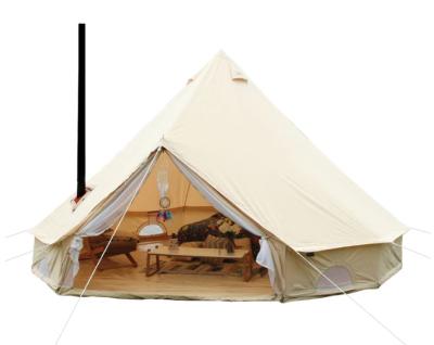 China Portable Custom Canvas 3m 4m 5m 6m 7m Tents Luxury Cotton Camping Bell Tent for glamping tent en venta