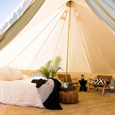 China Portable Custom Canvas 3m 4m 5m 6m 7m Cotton Tents Luxury Camping Bell Tent For Car Glamping Tent Canvas Bell for sale