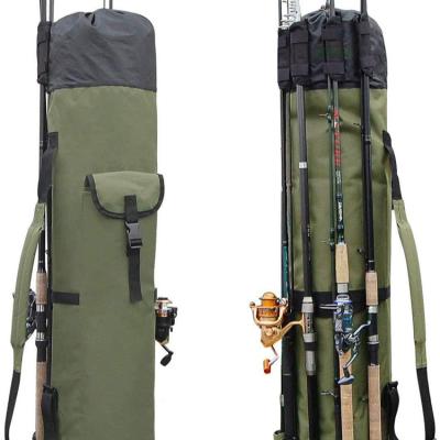 China Multifunctional Aim Tackle Camouflage Rod Fly Lure Carp Fishing Bag Backpack With Waterproof Net Box Equipments Chest Fishing Bag Rod Holder en venta