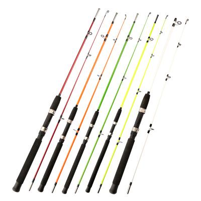 Cina Lightweight Two Piece 1.35m 1.5m 1.65m 1.8m 2.1m 2.4m 2.7 Spinning CW Color Painting Fiberglass Rod Surfcasting Fishing Rods 100-250 m in vendita