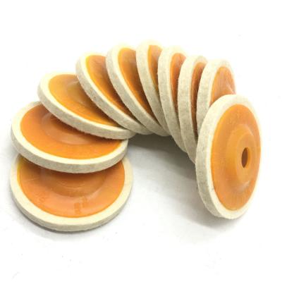 China 4 Inch High Quality Wool Polishing Wheel, Felt Wheel, Angled Wool Wheel High Density Fine White Mirror Polished Wool Polishing Pad for sale