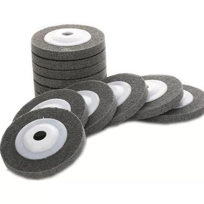 China Cutting 100*16 Mm Steel Abrasive Grinding Wheel 4 Inch Gray Nylon Fiber Non Woven Buffing Buffing Wheel For Metal Ceramics for sale