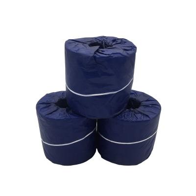 China Virgin wood pulp toliet roll wrapped in blue soft copy paper toilet paper for sale