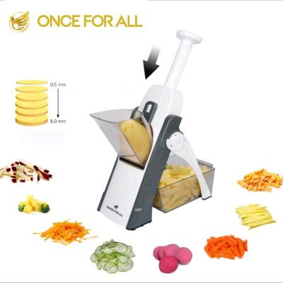 China Viable Vegetable Cutter Manual Adjustable Mandoline Dicer Dicer Slicer With Stainless Steel Blade for sale